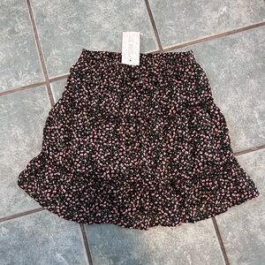 Sienna Sky Black and Pink Floral Skater Skirt